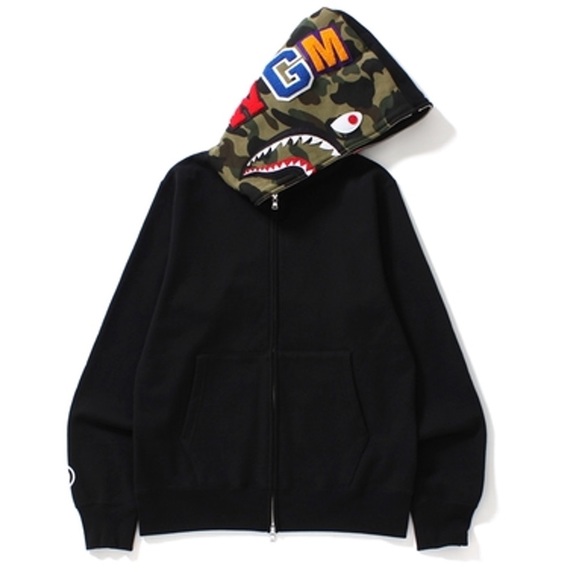 bape hoodie camo black